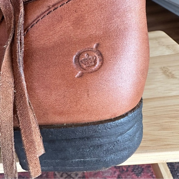 BORN Perl Brown Leather Ankle Boots Suede Tassel Western Boho Coastal Cowgirl 6 - Picture 9 of 12